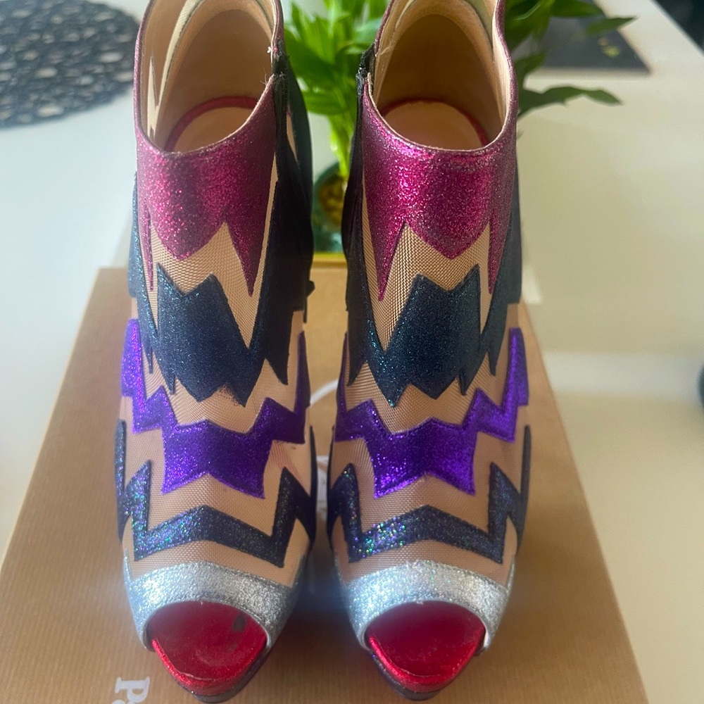 Christian Louboutin Ziggy 150 Glitter mini